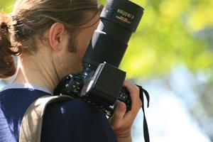 Photojournalist at work.