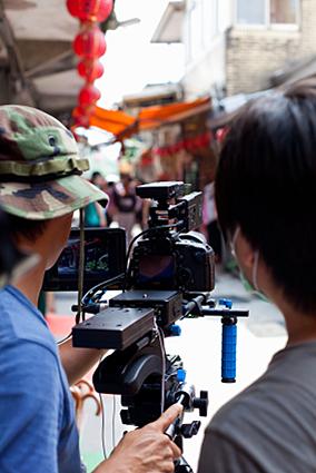 Canon 5D Mark II with a video rig
