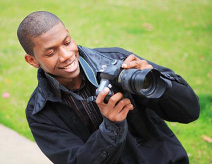 Smiling man looking at camera