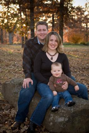 Family Portrait Sitting on a Rock