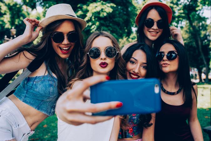 taking a selfie