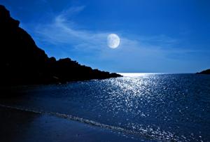 The moon and the sea
