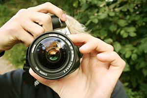 woman taking photo