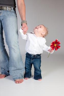 child with flower