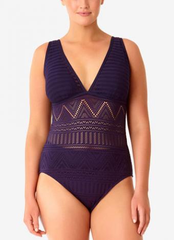 Plus Size Crochet One-Piece Swimsuit 