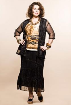 Woman in upscale clothing