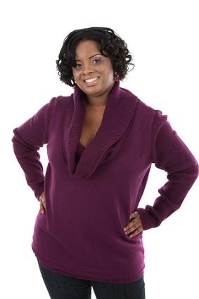 Plus size woman in sweater