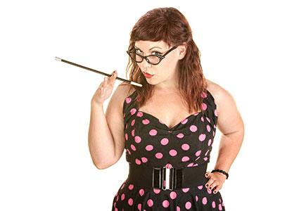 Woman in 1950s dress