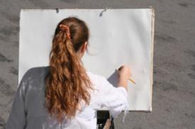 woman drawing