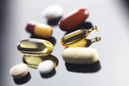 A selection of vitamins and herbal supplements
