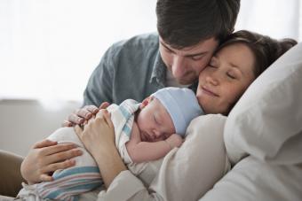 Couple holding baby