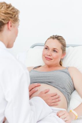 40-weeks-pregnant woman at the hospital with OB