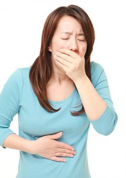 Woman feeling morning sickness