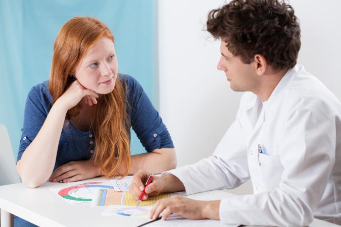 Dr. and patient talking about contraception