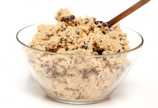 Bowl of lactation cookie dough