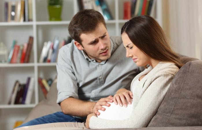 Pregnant woman in pain