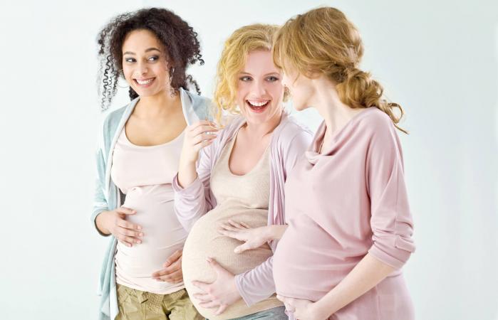 Happy pregnant women