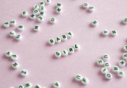 Letter beads spelling Baby Girl