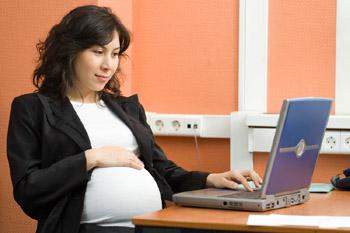 Looking for pregnancy cards on a laptop