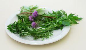 Image of a plate of fresh herbs