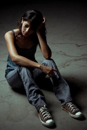 A woman tired of having heavy periods