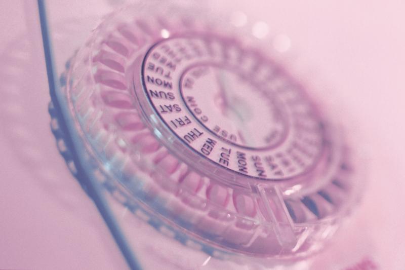 Birth control pills in dispenser