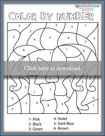 Elephant Color-by-Number Page