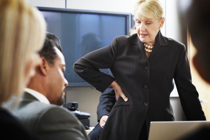 Businesswoman speaking