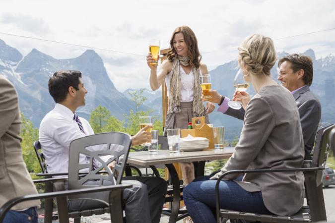people toasting
