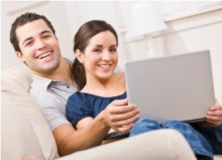 Couple with computer
