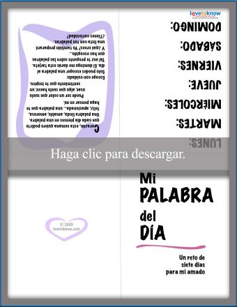 Carta romántica - Mi palabra del día