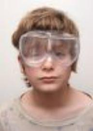 Safety goggles protect fragile eyes