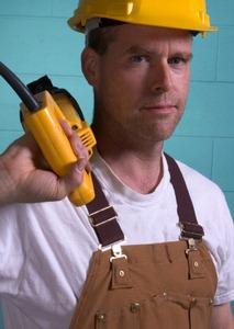 Man in work overalls