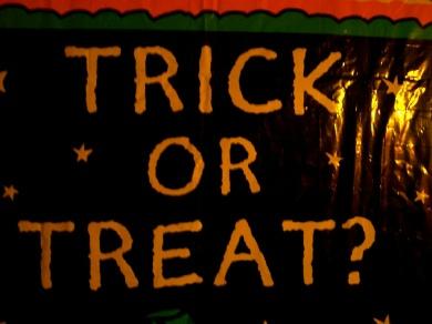 trick or treat sign