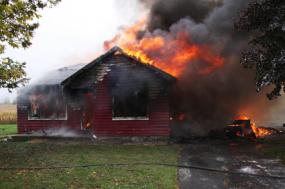 House on fire.