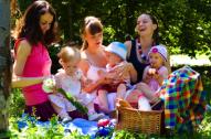 women and children on a picnic