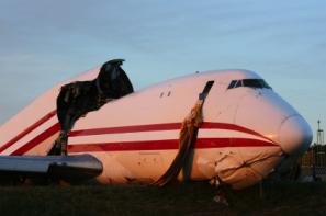 airplane in a crash