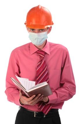 worker with textbook