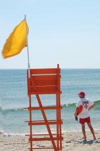 A lifeguard on a beach