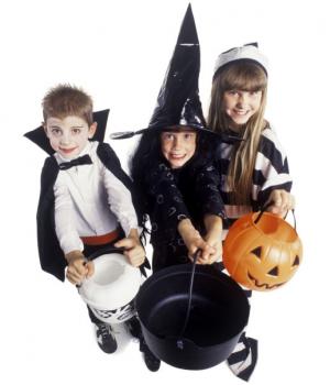 Children trick or treating
