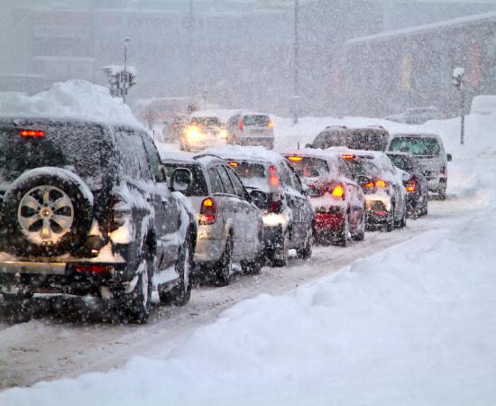 snowy roadway