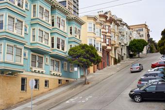 Driving up San Francisco hill