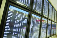 Flight schedules at an airport