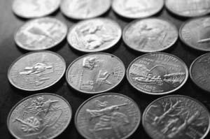 Assortment of state quarters from the San Francisco Mint