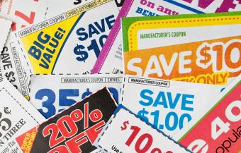 Stack of money saving coupons