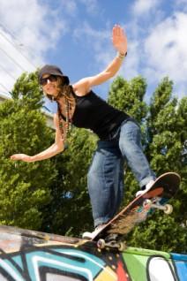 female skateboarder