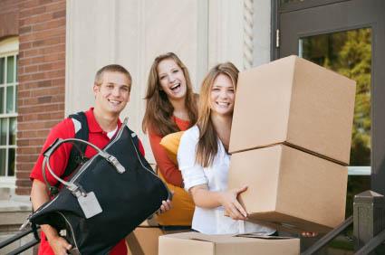 moving into dorm room