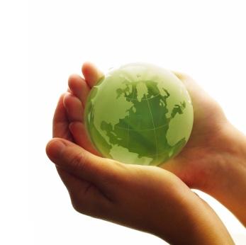 holding globe