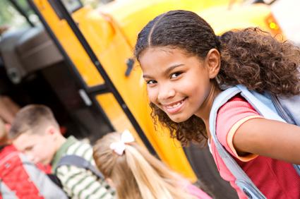 girl on school bus