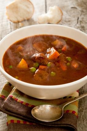 beef soup and bread